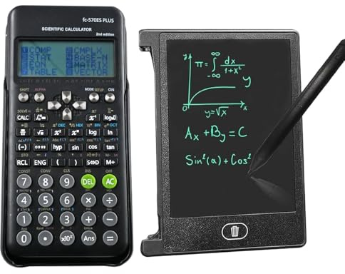 FX-570ES Plus 2nd Edition Calculadora Científica con Tableta de Escritura LCD, 417 Funciones, Pantalla 10+2 Dígitos, Ideal para Estudiantes y Profesores (Negro)