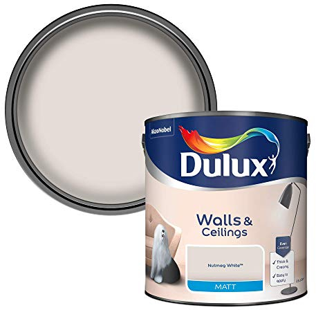 Dulux Matt Emulsion Paint For Walls And Ceilings - Nutmeg White 2.5 Litres