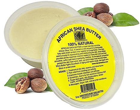 REAL African Shea Butter Pure Raw Unrefined From Ghana IVORY 8oz. CONTAINER by NATURAL COSMETICS