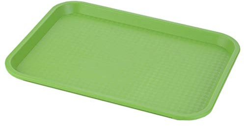 Ototon Plateau de Service Déjeuner Rectangulaire en Plastique Antidérapants Plat à Fruits Dessert pour Support d'Assiette Restauration Cuisine 35 * 27cm (Vert)