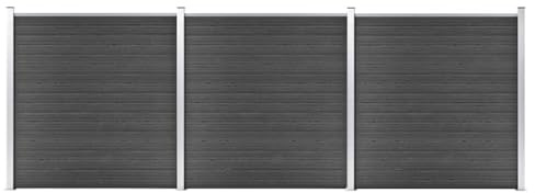 vidaXL Zaunelement Set WPC 526x186 cm Schwarz