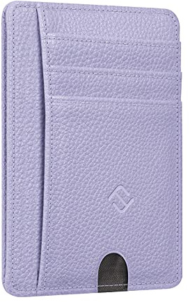FINTIE Cartera con Bolsillo Frontal - Tarjetero Minimalista con Bloque RFID Portatarjetas para Tarjetas de Crédito/Identificación con Cubierta Transparente, | Tarjetero premium con ventana de identificación y compartimento de acceso rápido para hombre y mujer