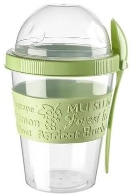 Reusable Yogurt Pots With Lids, Overnight Oats Jar Container with Spoon, 20 Oz 600ml Yoghurt Container, Breakfast Pots To Go, Dishwasher Safe Yogurt Pot Granola Muesli Cereal 100% BPA Free