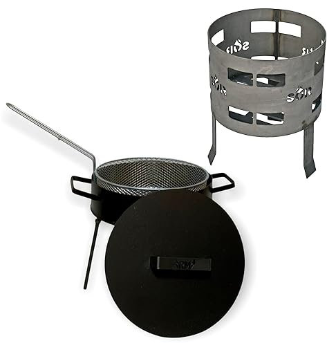 Sor pampa Lujo Argentino Disco de Arado + Cesta Freidora + Stoker - Argentina Paellera - BBQ Parrilla Asado (Disco 16)