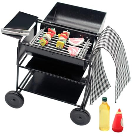 TOYANDONA 1satz Miniatur Grillset Für Puppenhäuser Realistischer BBQ Grill Aus Stabilem Material Für Kreative Spielideen Und Miniatur-Dekorationen Im Garten Oder Zuhause