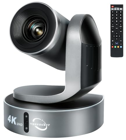 Vunvooker 4K HDMI PTZ Cam,20X Conference Room Camera,AI Auto Focus and Auto Tracking,With LAN/USB3.0/HDMI/RS232/RS485 for IP Live Streaming,Video Conference and Church Education