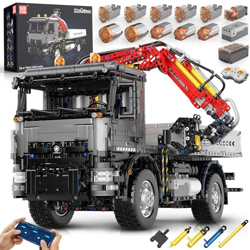 Mould King 19016 Technik Truck Building Sets, APP Programmable Construction Vehicle Block Set, Large Vehicles Crane Building Sets Gift for 14+ Adult/Collections Enthusiasts(3767 Pieces)