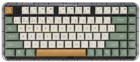 ASUS Jelly75 KD201 - Teclado inalámbrico, mecánico, 2,4 GHz, Bluetooth y USB, 4 mm, retroiluminación ajustable, conecta hasta 5 dispositivos al mismo tiempo | Orange Meadow