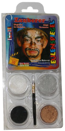 Eulenspiegel 204603 - Schmink-Set Zauberer, für ca. 40 Masken, Schminkfarben, Karneval, Mottoparty