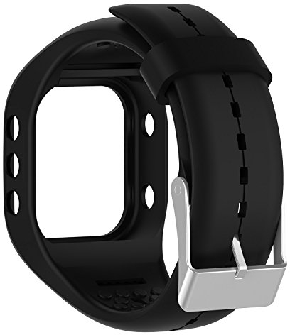 QGHXO Uhrenarmband für Polar A300, weiches, verstellbares Silikon-Ersatzarmband für Polar A300 Uhr, Schwarz