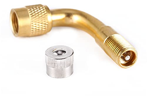 right angle tyre valve adapter + Luftreifen Ventilverlängerung 90 Grad Messing Adapter Auto Reifen Vorbau Extender für Auto Lkw Ventilverlängerung Autoventil Ventilschaftverlängerung