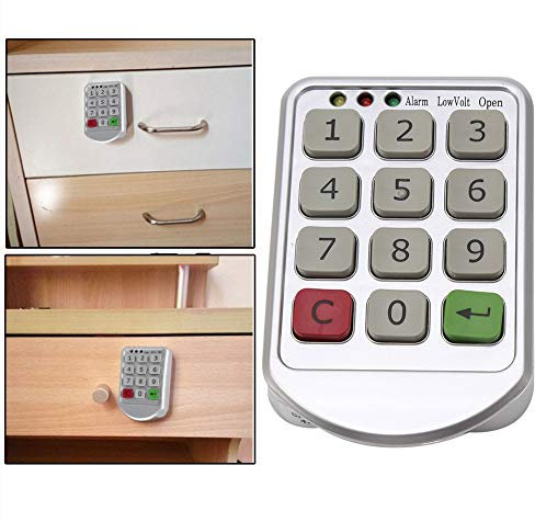Ausla Serratura Elettronica per Cassetto con Tastierino Numerico, Serratura in Lega di Zinco per Armadietto, Cassettiera Ufficio e Mobili