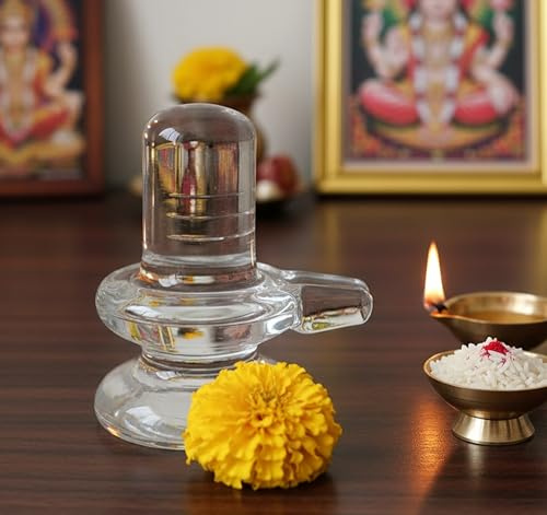 KLEO Shiva Lingam Shiv Ling Murti Idol Statue Skulptur aus Glas, 7,6 cm