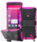 Armour Defender Case & Tempered Glass Screen Protector Compatible with Microsoft Lumia 950 XL Phone Case Shockproof Kickstand Cover Tough Shell Strong Lightweight - Pink
