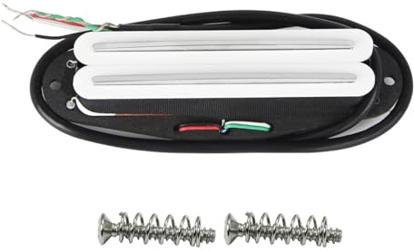 FLEOR Hot Rail Humbucker-pickup med Alnico 5, enkelspolig storlek, 6–7 K, passar ST-/SQ-/TL-gitarr, vit