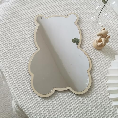 Sarah Duke Specchio per Camera dei Bambini da Parete in Acrilico, Adesivo a Specchio con Coniglio, Specchio Dolce con Orso e Adesivo in Legno per Decorazione di Camera dei Bambini e Bagno (Orso)