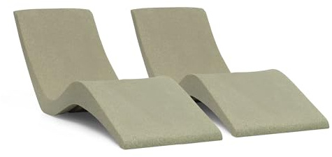 Aqua Outdoors- in-Pool Chaise Lounger - Pool & Sun Shelf Lounge Chair Designed for Water Depths Up to 9”-Compatible with All Types - Poolside & Sun Deck Tanning - Set of 2 - Sandstone Granite