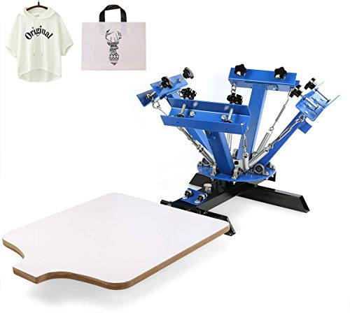 SDKEHUI Silk Screen Printing Machine 4 Colore 1 Stazione Screen Printing Machine Stampa Serigrafica Macchina da Stampa T-Shirt Removibile