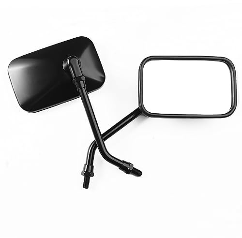 Motorcycle Mirrors, 10mm Bolt Motorcycle Handlebar Rectangle Rear view Side Mirrors, Compatible with Kawasaki Honda Suzuki Street Bike Cruiser Chopper