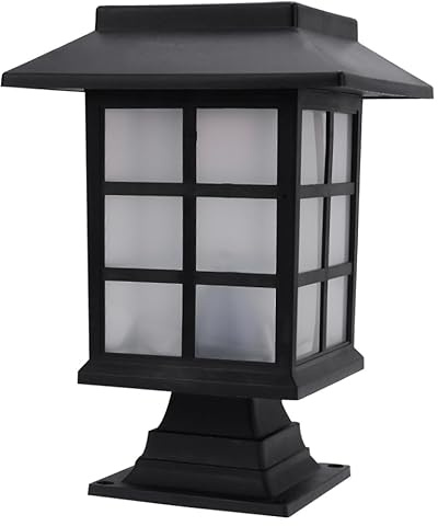 OSALADI Umweltfreundliche Solar-gartenleuchten 2er-pack Schwarze Außensäulenlampe Rasenlampe Solarbetriebene -leuchten Ip55