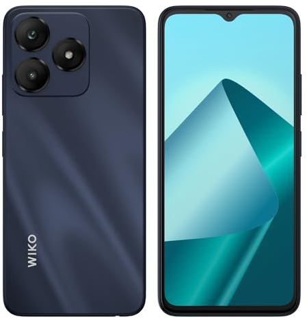 Wiko T20 Smartphone 4 GB + 128 GB, 5000 mAh Batterie, 6,56-Zoll-HD+-Display, Octa-Core-Prozessor, Android 13 Mobile Phone, 4G Dual-SIM, Fingerabdruck/OTG/3 Steckplätze/3,5-mm-Buchse,Schwarz