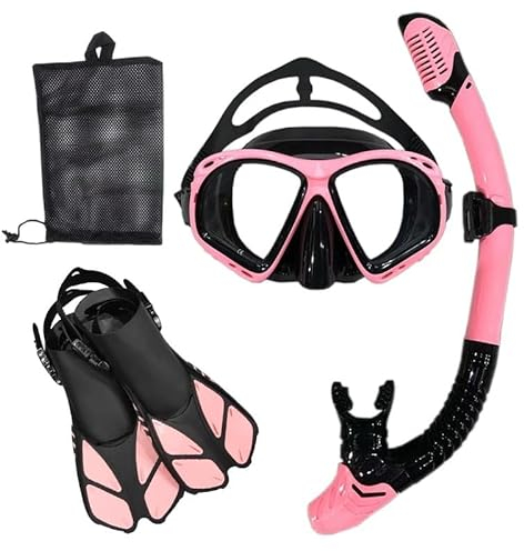 Schnorchel-Tauchmaske und Tauchbrille, Tauch- und Schwimmschlauch-Set for Erwachsene, Unisex (Color : Red and Black, Size : L/XL)