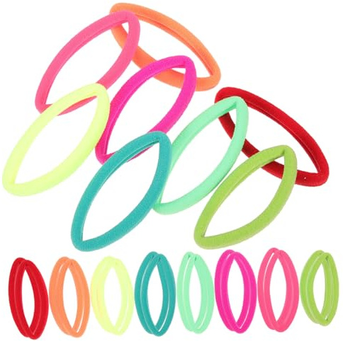 24 Elastische Babyhaargummis aus Nylon und Spandex für Mädchen | Neonfarbenes Haarzubehör, 4,3cm Größe, 24 Stück, für Zuhause und Unterwegs