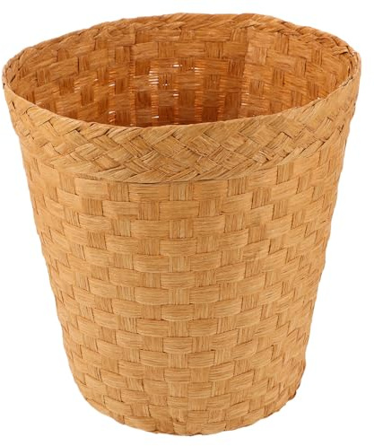 PRETYZOOM Corbeille À Déchets Bambou Tressé Panier De Rangement Multifonctionnel pour Bureau Et Maison Poubelle Légère Pendaison De Crémaillère