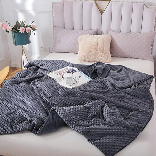 WENNEWU Gewichtsdecke, Kleine Gewichtsdecken FüR Erwachsene, Beschwerter SchoßDecke-üBerwurf, Ideal Zum Beruhigen Und Entspannen,Grau,60 * 80cm 8kg