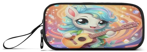 Linnyio Oranges Süßes Cartoon Einhorn Federmäppchen,Federmäppchen,Federtasche,für Schüler Mädchen Jungen