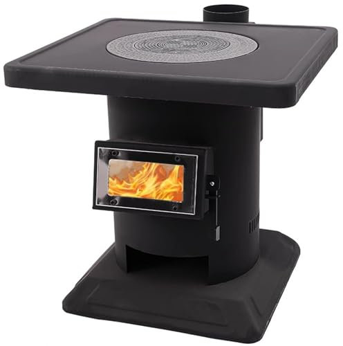 Cuisiniere A Bois Exterieur avec Four, Poêle À Bois Camping avec Fenêtre de Vue, Poele A Bois Camping Multifonctionnel pour la Maison Le Jardin Patio Extérieur