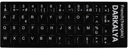 Autocollants Clavier Azerty Français – Stickers Universels pour Pc, Ordinateur Portable & Macbook – Réparez Vos Touches Facilement