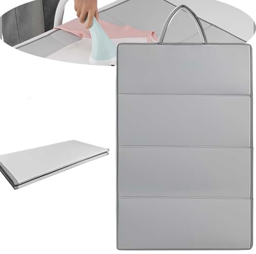 Table a Repasser Pliable, 3 Fois Planche à Pliante, Résistance Aux Hautes Températures Suspendre le Repassage et Poser Plat, Peu Encombrante, Convient Pour un Usage Domestique en Voyage, Plié 36*16cm