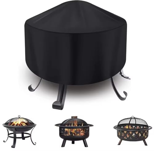 Copertura per barbecue – telo coprigrill impermeabile rotondo con chiusura in velcro, portatile e leggero, copertura per barbecue da esterno (nero, 71 * 56cm)