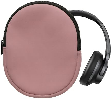 kwmobile Neopren Kopfhörer Tasche für Soundcore Q20i - Kopfhörer Case - Hülle Reise Beutel für Headset Headphones - Weiche Over Ear Schutzhülle Dark Rose