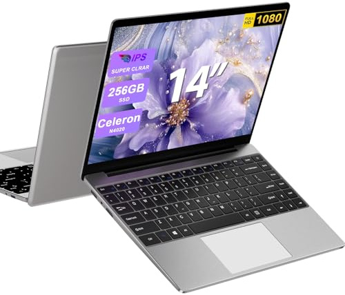 bvate Ordenador Portátil 14 Pulgadas Win 11 con 5G WiFi,6GB RAM 256GB SSD Expansión SSD 1TB（Up to 2.8Ghz）,BT4.2 3.0 Transmisión Puerto 1920×1080 Portátiles FHD Buenos & Mini Puerto Multimedia -Gris-B