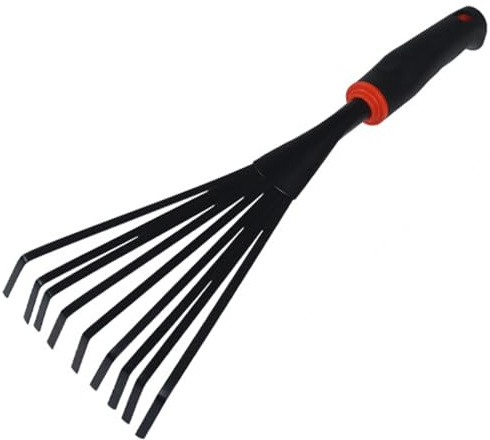 HEMOTON Rastrello Per Orto in Ferro e Gomma Rastrello Manuale Da Giardino Portatile Attrezzo Da Giardinaggio Per Rastrellare Foglie e Terreno