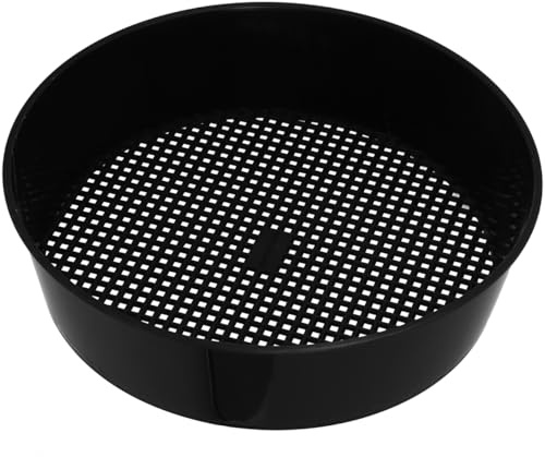 Amosfun Tamis De Jardin Rond 20.80X18.50X5.50Cm en Plastique pour Sol Sable Et Gravier Outil Polyvalent pour Tamisage PréCis des Roches Et SaletéS Facile À Utiliser pour Jardinage Et AméNagement