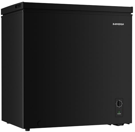 BANGSON 7.1 Cu.Ft Chest Freezer, Deep Freezer with Adjustable Thermostat, Top Open Door Freezer with Removable Basket, Quiet Operation, Ideal for Kitchen/Apartment/Office,Black