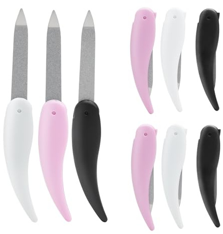 TNSLAND 9PCS Lime Unghie Pieghevoli Set Lima Doppia Faccia Metallo Resistente, Lime Portatili Tascabili per Manicure Pedicure Lime Piccole Richiudibili da Viaggio per Uomo Donna, Professionali Studio