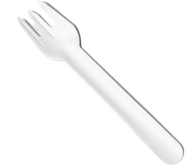#IAMPLASTICFREE Pack of 50 Paper Forks Uncoated 158 mm - Sturdy Disposable Forks Made of White Paper Cutlery