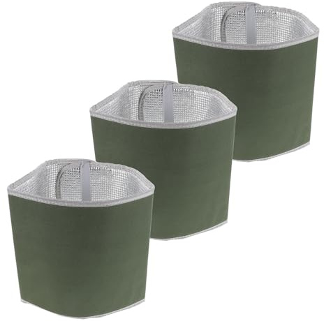Toyvian Aluminium Isolierabdeckung für Pflanzen, 3 Stück, Winterfest | Topfpflanzen und Sträucher im Freien, bis 25cm Höhe und 25cm Durchmesser
