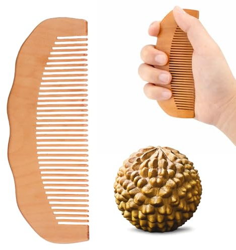 Geburtskamm & Massageball Set zur Natürlichen Wehenunterstützung – Wehenkamm aus Holz mit Akupressurball für Sanfte Schmerzlinderung – Ideal als Geschenk für Schwangere