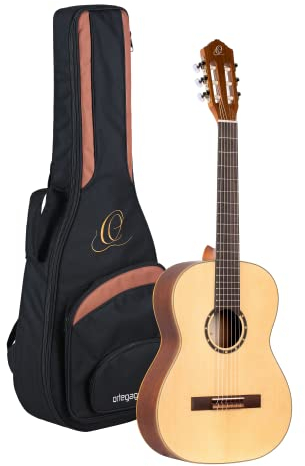 Ortega Guitars 7/8 Konzert Gitarre – Family Series – Inklusive Gig Bag – Fichte, Mahagoni, Natur (R121-7/8)