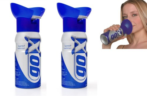 PACK DE 2 CANETTES D'OXYGENE 4 LITRES - Canettes d'oxygène pur qui se respirent - MARQUE GOX