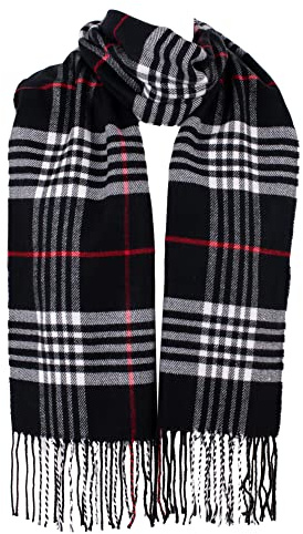 HatToSocks supermjuk klassisk rutig vinterhalsduk för män och kvinnor - varm och snygg