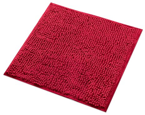 WohnDirect Badmatta röd • Badrumsmatta kan kombineras till set, halkfri och tvättbar • Badrumsmatta, toalettdekor, badrumsmatta • Utan utskurning för toalett • 45 x 45 cm