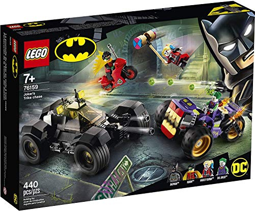 LEGO DC Batman Joker's Trike Chase 76159 Super-Hero Cars and Motorcycle Playset, Mini Shooting Batmobile Toy, for Fans of Batman, Robin, The Joker and Harley Quinn, New 2020 (440 Pieces)