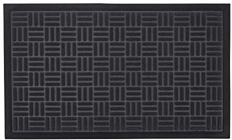 Vinsani® Front Door, Outdoor Anti Slip Entrance Mat Dark Grey 45 x 75cm - Waterproof & Washable Heavy-Duty Dirt Trapper Non-Slip Carpet for Doorstep, Hallway, Entry, Kitchen, Bedroom