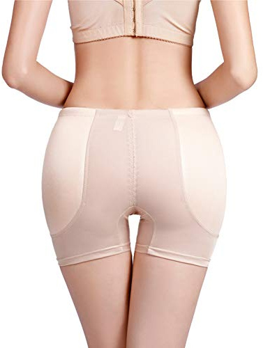 HotYou Mujer Bragas Braguitas Moldeadoras con Relleno Embellecer Cadera Lateral Calzones sin Costuras Push Up Butt Enhancer,Albaricoque,L